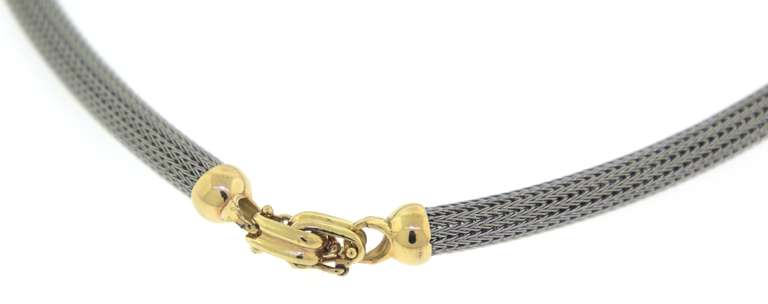 Steel and Yellow Gold Necklace