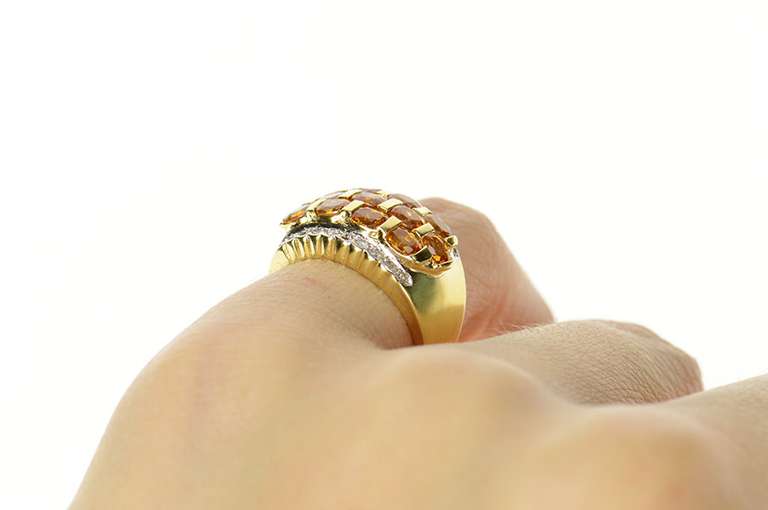 14K Yellow Gold Tiered Oval Citrine Diamond Accent Statement Ring