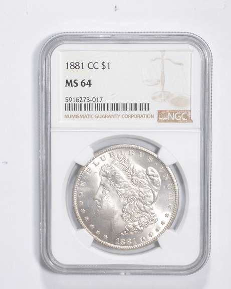 MS64 1881-CC Morgan Silver Dollar - Graded NGC