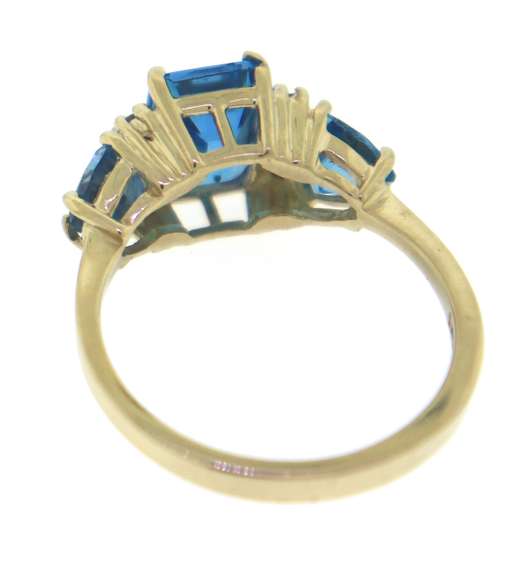 Fabulous Blue Topaz and Diamond Cocktail Ring