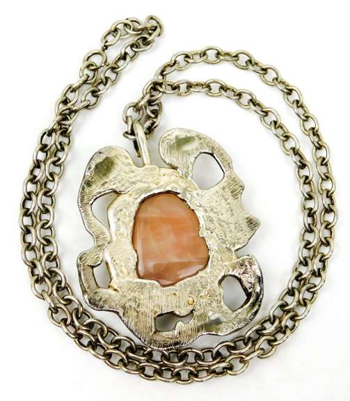 Big Brutalist Rose Quartz Pendant & Heavy Chain