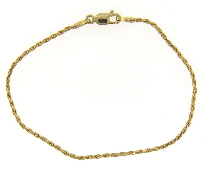 Simple Yellow Gold Rope Bracelet