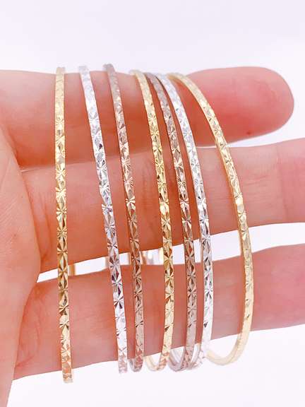 18kt Gold Plated Bangle Bracelet Set