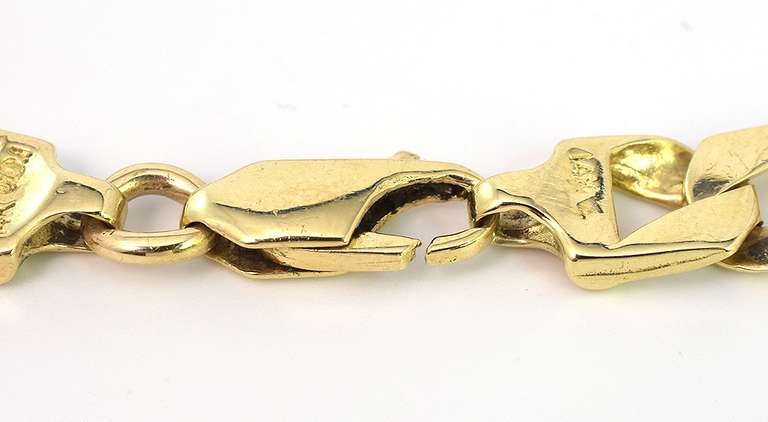 Heavy Stylized Link Bracelet in 14KT Yellow Gold