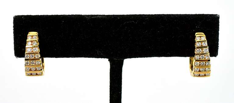 Dazzling 18KT & Diamond Hinged Earrings in Yellow Gold