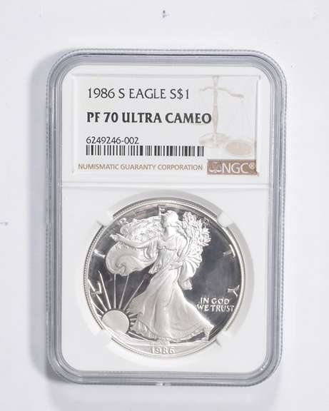 PF70 UCAM 1986-S American Silver Eagle - Graded NGC