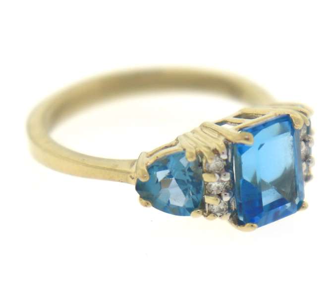 Fabulous Blue Topaz and Diamond Cocktail Ring