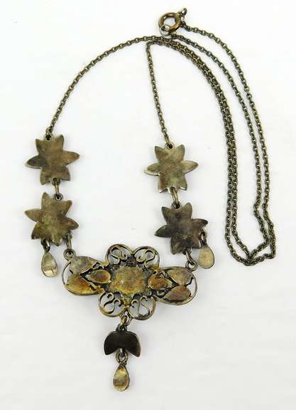 Antique Sterling Bohemian Garnet Necklace