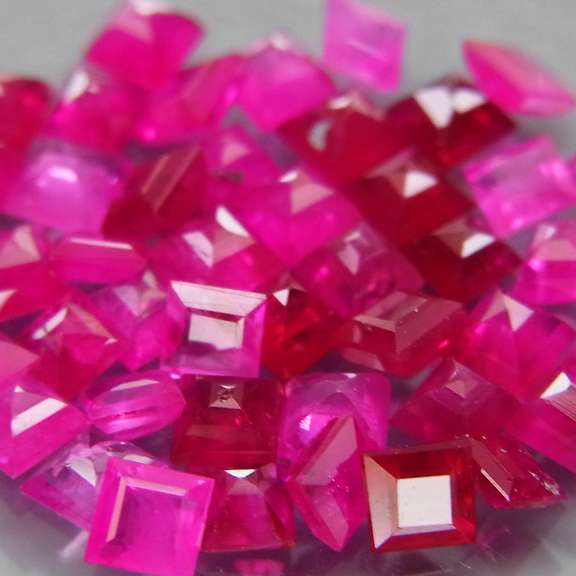 Premium 3.22ct 65 piece princess cut Ruby set