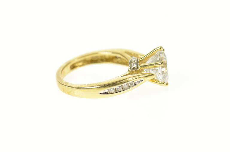 14K Yellow Gold Classic Round Cathedral Travel Engagement Ring