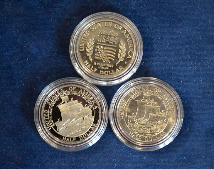 Lot OF 3 Commemorative Half Dollars In Capsule