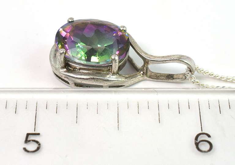 Bold Mystic Quartz Necklace in Sterling Silver