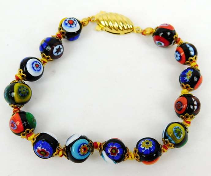 Vintage Italian Millefiori Bead Bracelet