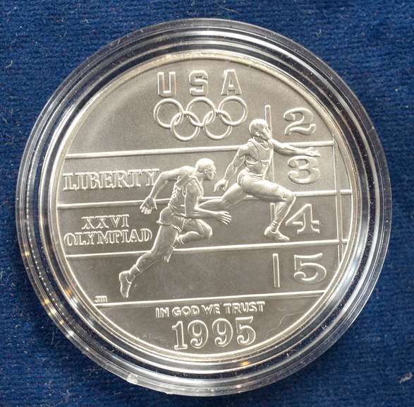 1995 UNC Track and Field Commemorative Silver Dollar