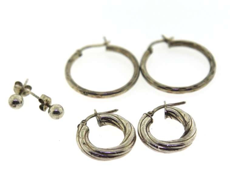 Lot of 3 Sterling Silver Earrings