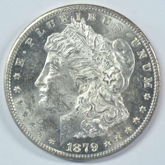 Blazing-white Choice BU 1879-S Morgan Silver Dollar