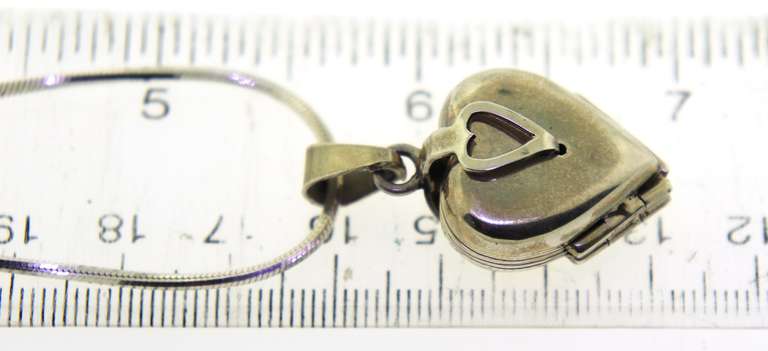 Vintage Italian Silver Heart lucket Pendant