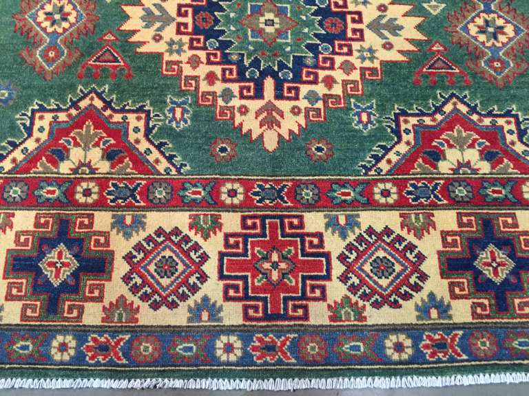 FINE HAND KNOTTED WOOL SUPER KAZAK RUG 6.3x8.7