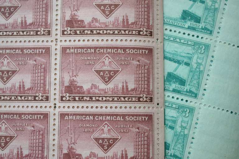 30 Mint 3 Cent US Comm Stamp Sheets 1940-50 Era