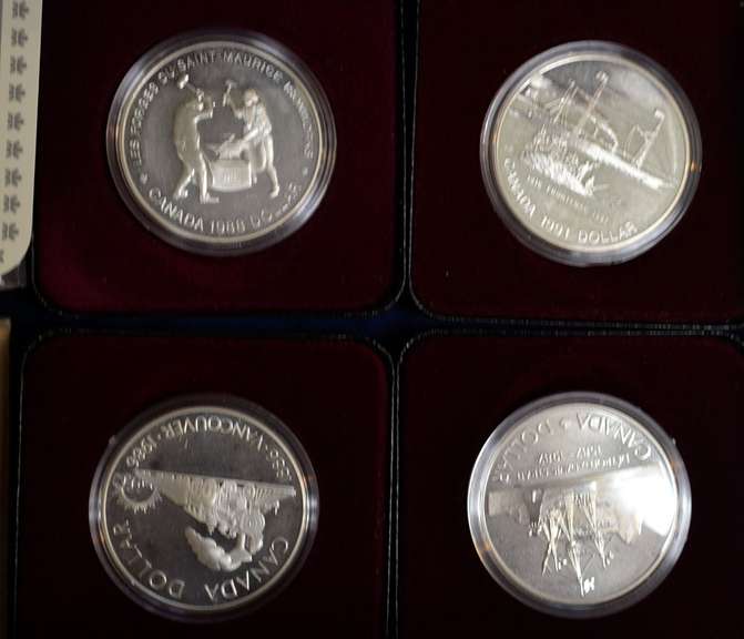 Lot OF 4 Proof Silver Canada Dollars in OGP