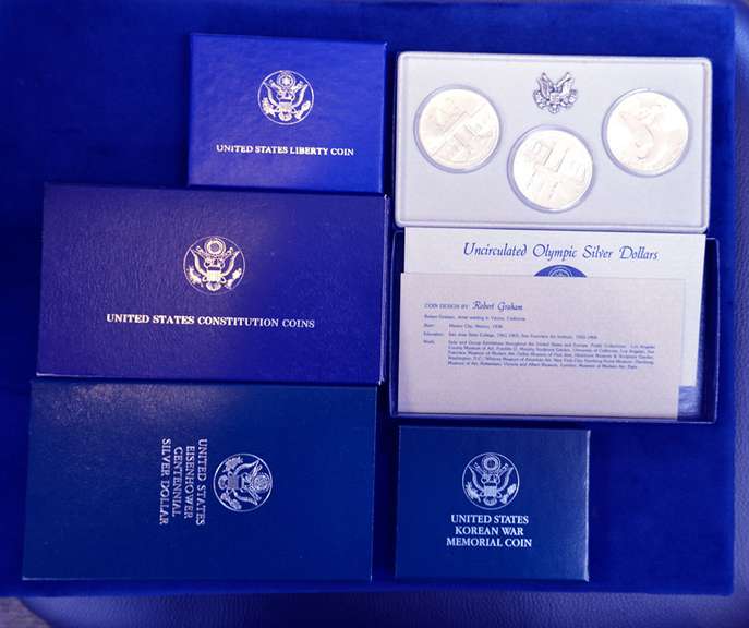 Lot OF 7 Commemorative Silver Dollars