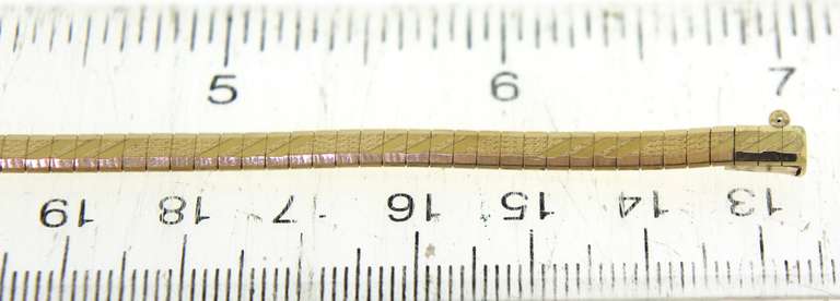 Nice Diamond Cut Omega Yellow Gold Bracelet