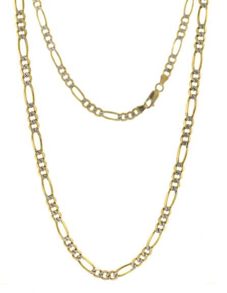 Fancy Italian Gold Figaro Chain Necklace