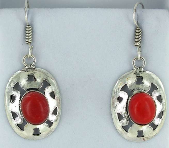 Silver and Natural Stone Earrings