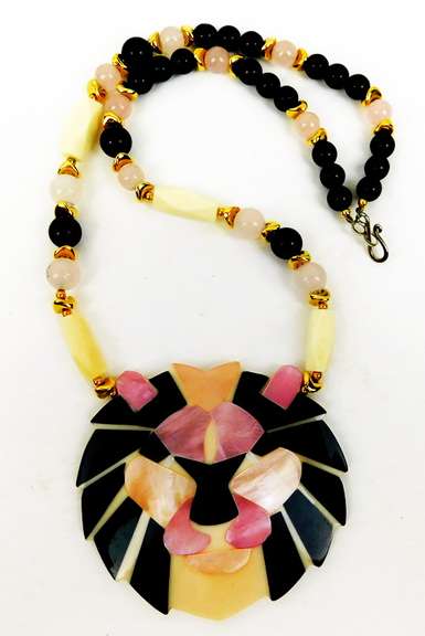 Huge Gemstone Lion Necklace