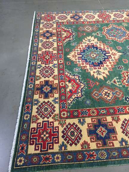 FINE HAND KNOTTED WOOL SUPER KAZAK RUG 6.3x8.7