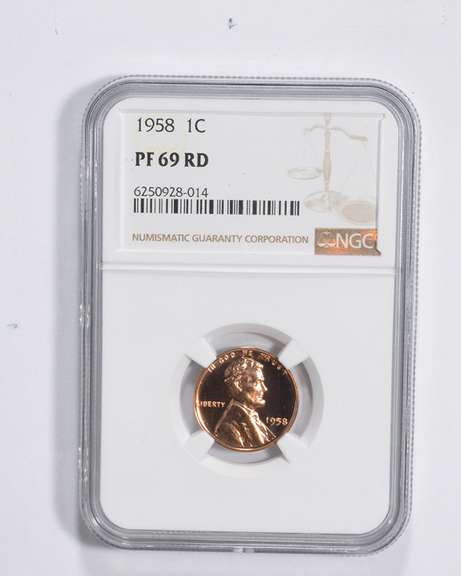 PF69 RD 1958 Lincoln Wheat Cent - Graded NGC
