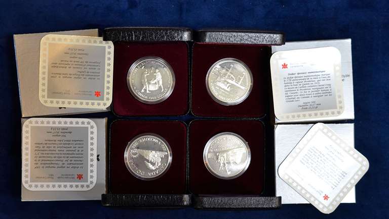 Lot OF 4 Proof Silver Canada Dollars in OGP