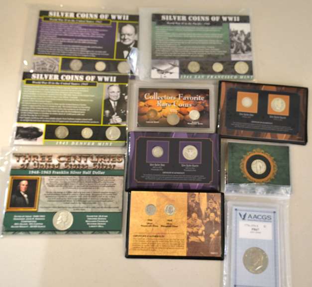 Estate Lot Of Coins In Display Holders