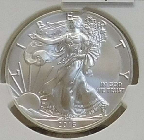 2016-W Burnished Sil Eagle Unc NGC MS-69, Lettered Edge