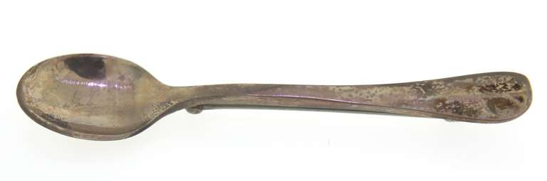 Vintage C W Sterling Silver Small Spoon Pin