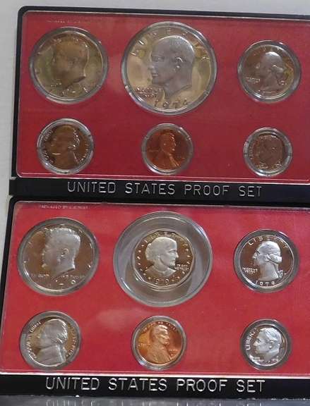 1974 & 1979 PROOF Sets,  hard dates