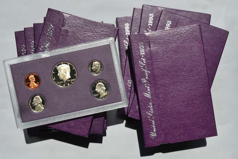 5 Each 1987 &  1993 US Proof Sets.