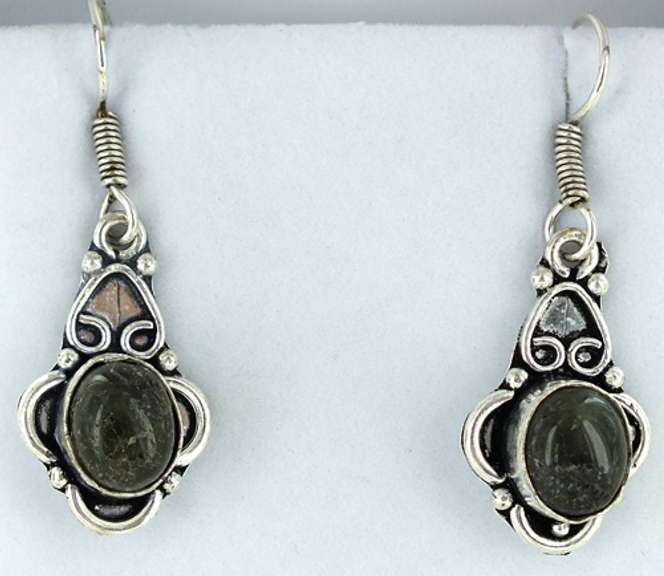 Silver and Natural Stone Earrings