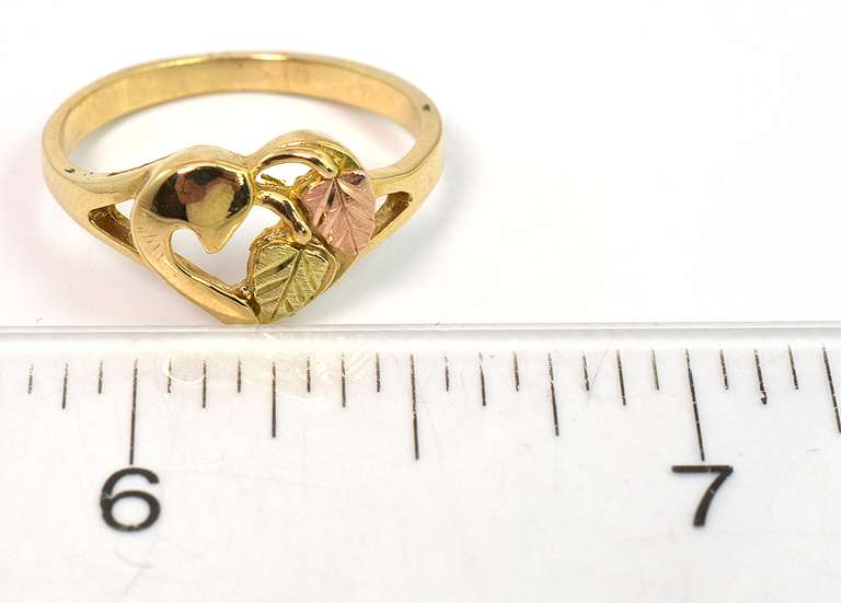 Precious Heart Ring in 3-Tone Gold