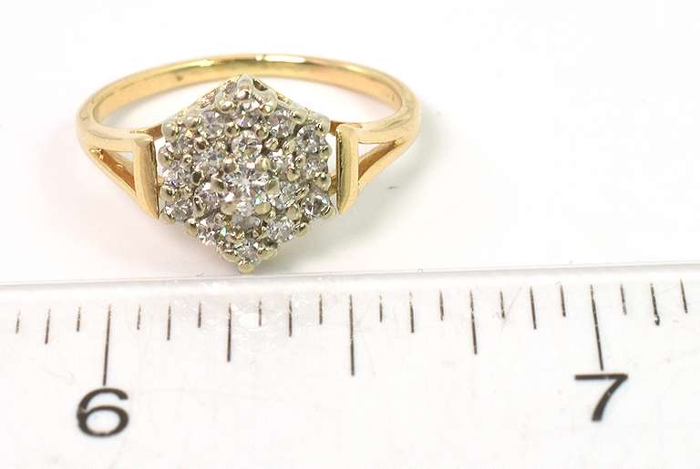 Flashy Diamond Cluster Ring in 14KT Yellow Gold