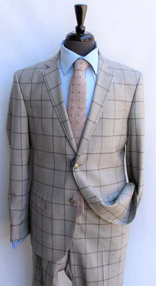 Stylish Windowpane Slim Fit Suit, By Galante