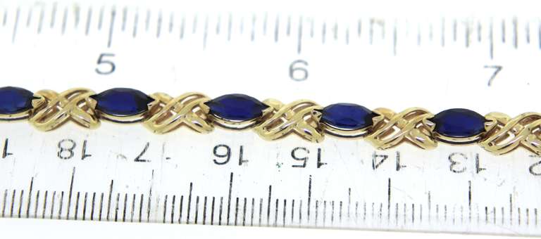Lovely Yellow Gold Spphire Hugs and Kisses Bracelet