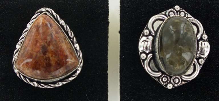 Silver and Natural Stone Rings