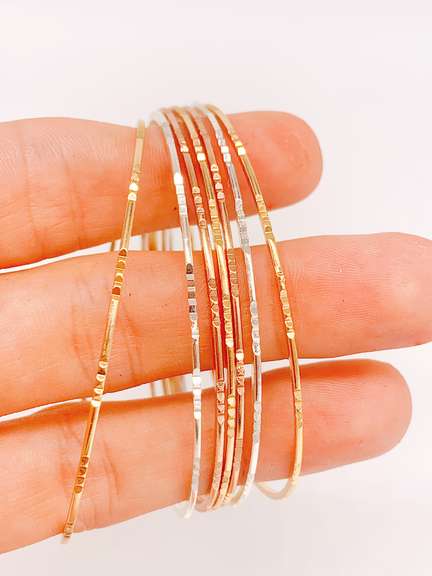 18kt Gold Plated Bangle Bracelet Set