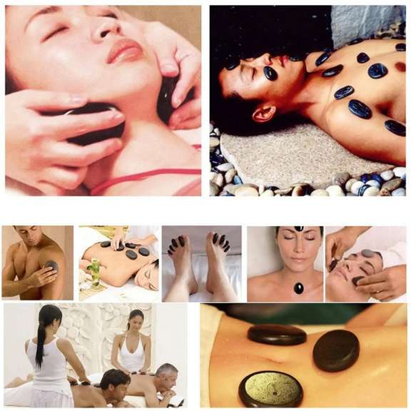 24PCS 110-220V Therapy Efficacy Spa Massage Stone