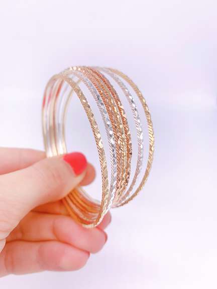 18kt GP Bangle Bracelet Set