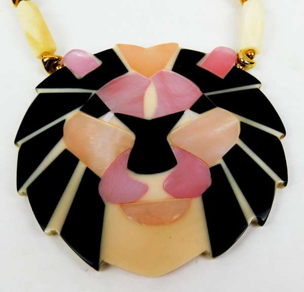 Huge Gemstone Lion Necklace