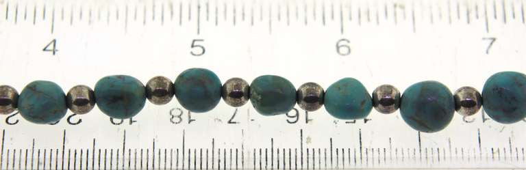 Sterling Silver Turquoise and Silver Beaded Necklace