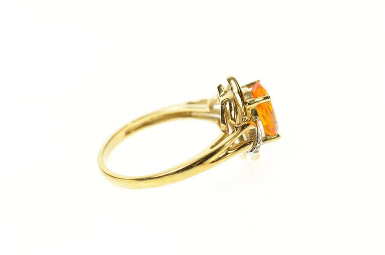 10K Yellow Gold Oval Citrine Diamond Accent Bypass Ring