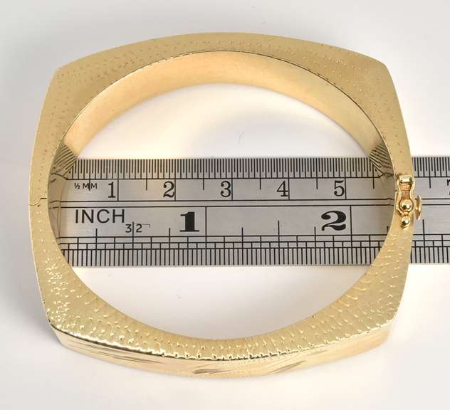 Nicely Shaped Wide 14k Bangle Bracelet